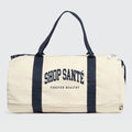 SHOP SANTÉ - LIMITED EDITION VARSITY DUFFEL GYM BAG (NATURAL/NAVY) - PRE-PACK OF 12 BAGS